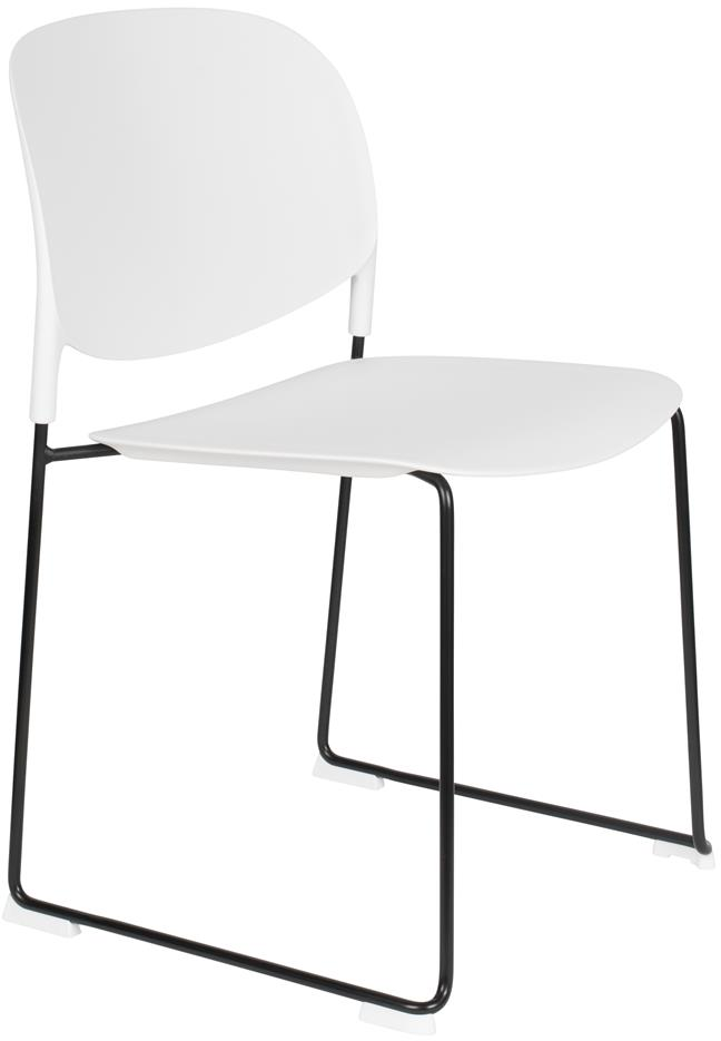 Spisebordsstol Studio White Stacks Offwhite Stabelbar Polypropylenstol Med Stålstel H80ã B48 5ã L52   Cm