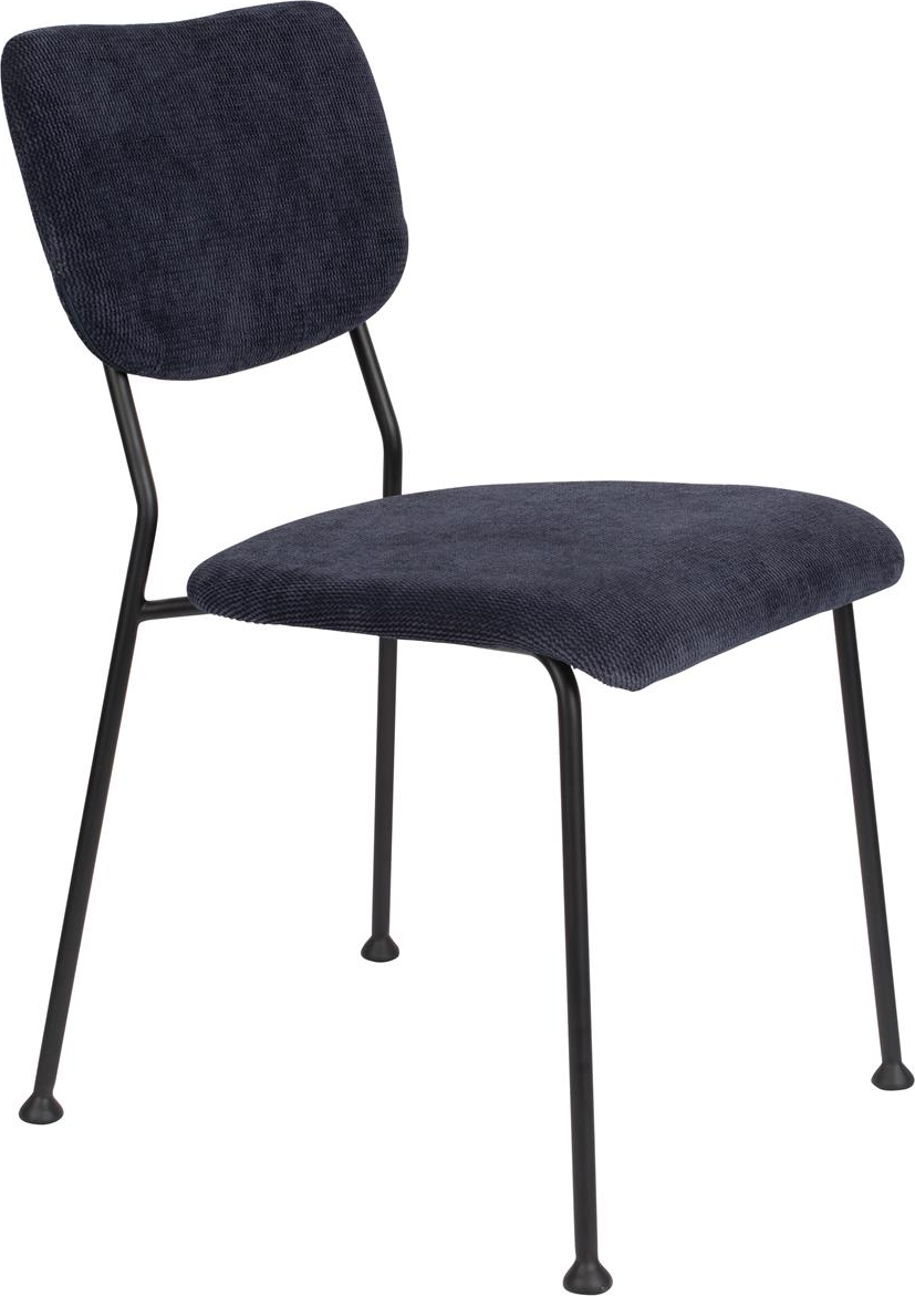 Spisebordsstol Zuiver Benson Polstret Nylon Polyester Antracit Med Sorte Metalben