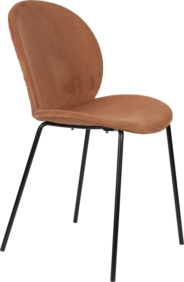 Elegant Zuiver Bonnet Spisebordsstol i Rødbrun med Metalstel