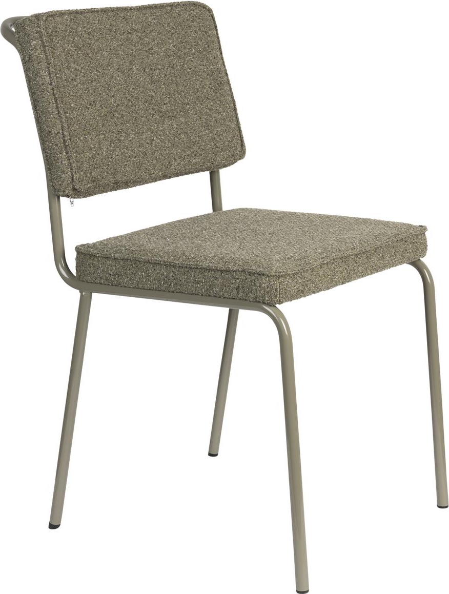 Spisebordsstol Zuiver Buddy   Brungrå Stof Med Metalstel Moderne Italiensk Design