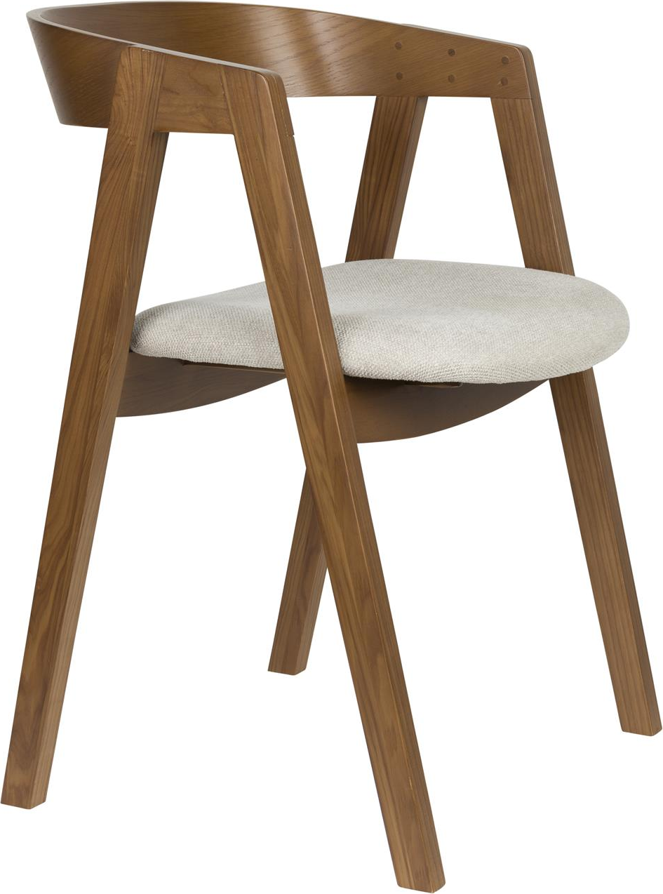 Spisebordsstol Zuiver Mads Indendørs Spisestuestol   Valnød Med Polstret Polyester Og Krydsfinér Armlæn H72xb49xd50 Cm