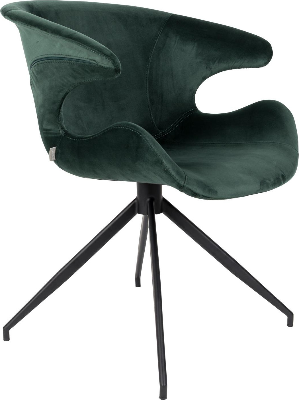 Elegant Spisebordsstol Zuiver Mia med Armlæn - Grøn