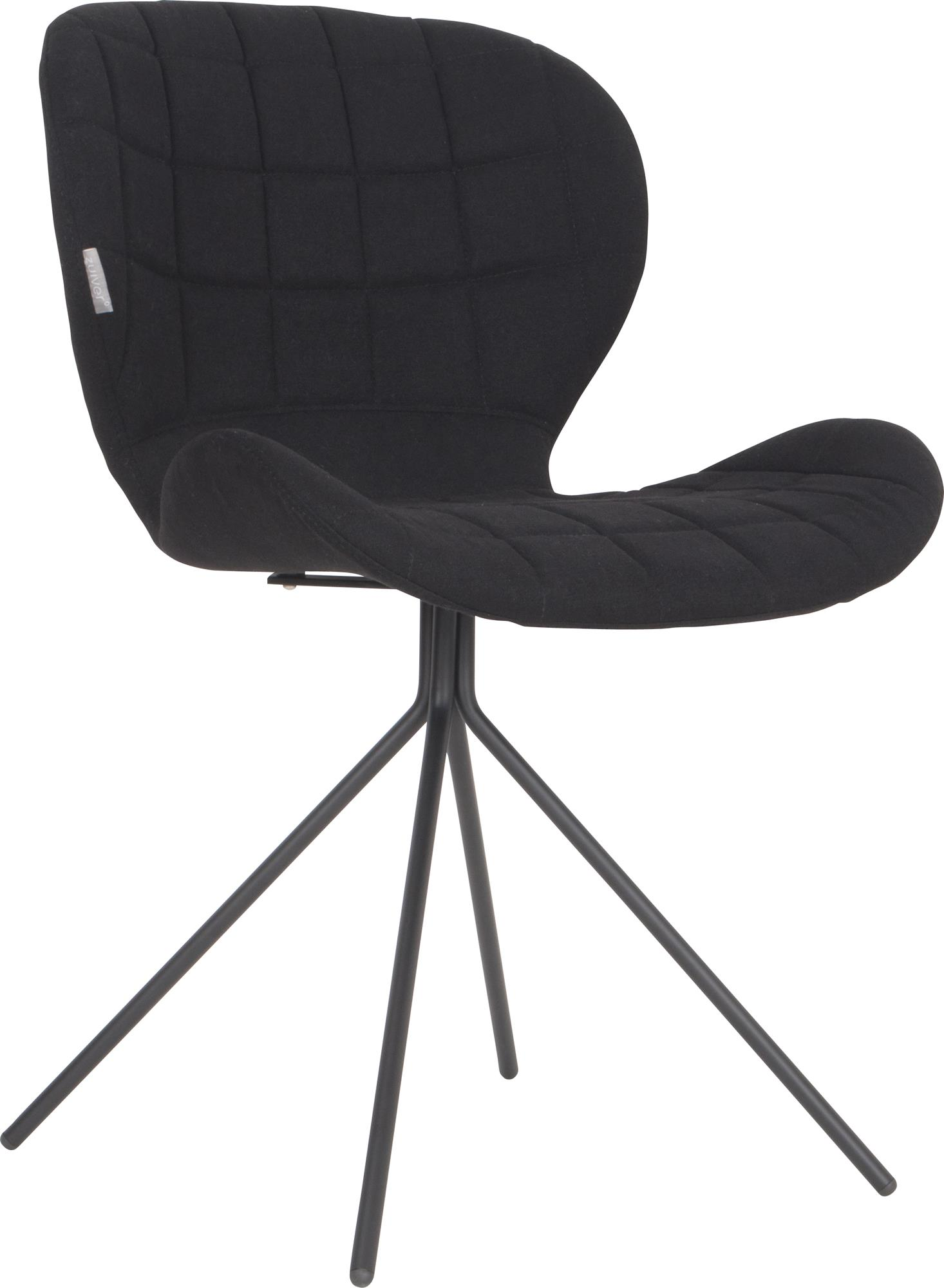 Spisebordsstol Zuiver Omg Antracit   Polstret Polyester  Jernstel  Martindale 50000  H80xb56xd51 Cm
