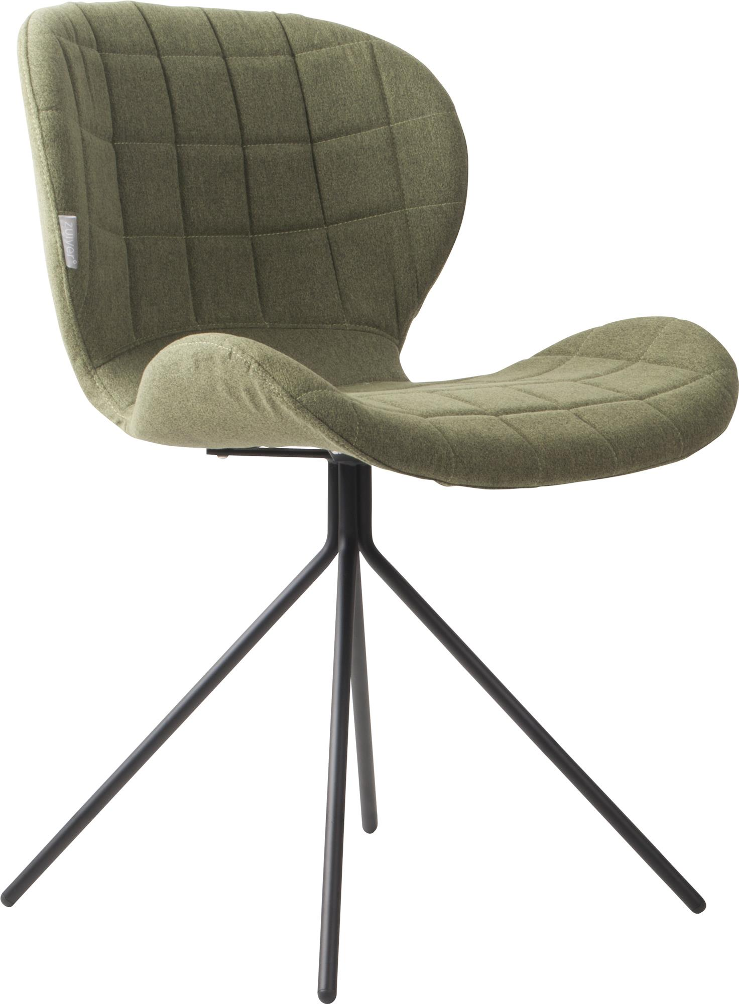 Spisebordsstol Zuiver Omg Polstret Stof   Blygrå Med Sort Jernramme H80xb56xl51 Cm