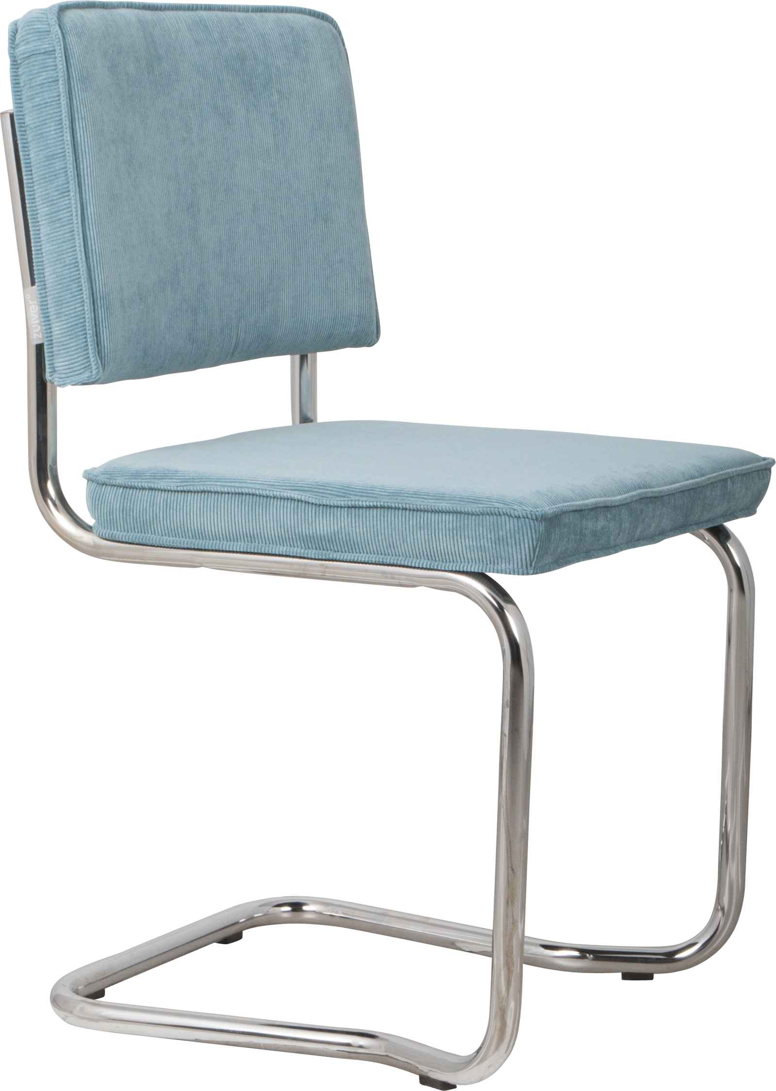 Spisebordsstol Zuiver Ridge Kold Lysgrå Stribet Stof Med Kromstel H85xb48xd50cm
