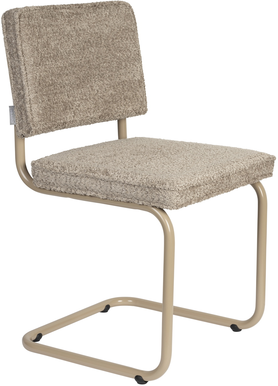 Spisebordsstol Zuiver Ridge Polstret Stof   Stenlysgrå Nylon Polyester Med Aluminiumsbase