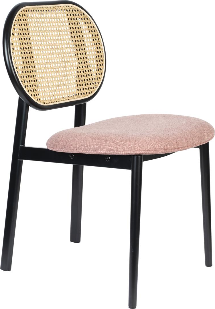 Elegant Spisebordsstol med Rattanryg og Polstret Sæde