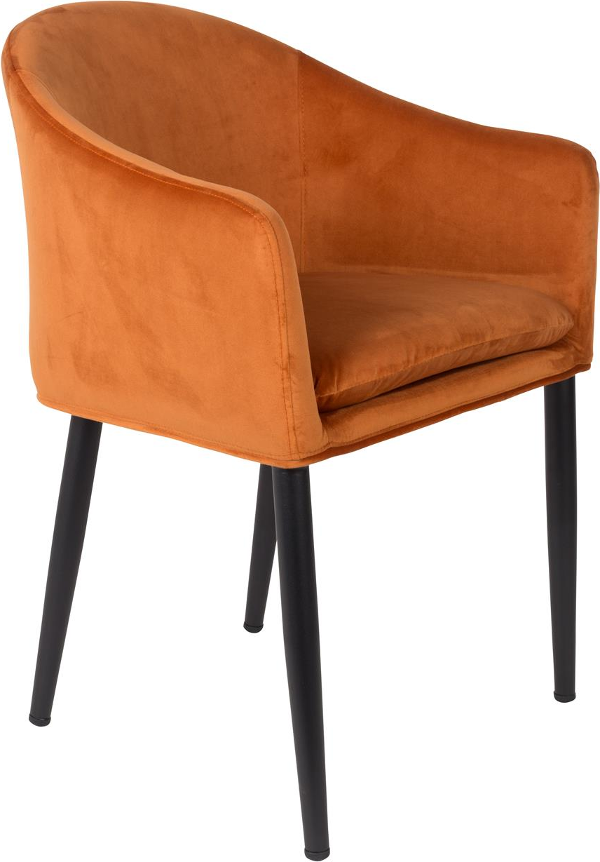 Elegant Spisestuestol Catelyn i Brændt Orange med Armlæn