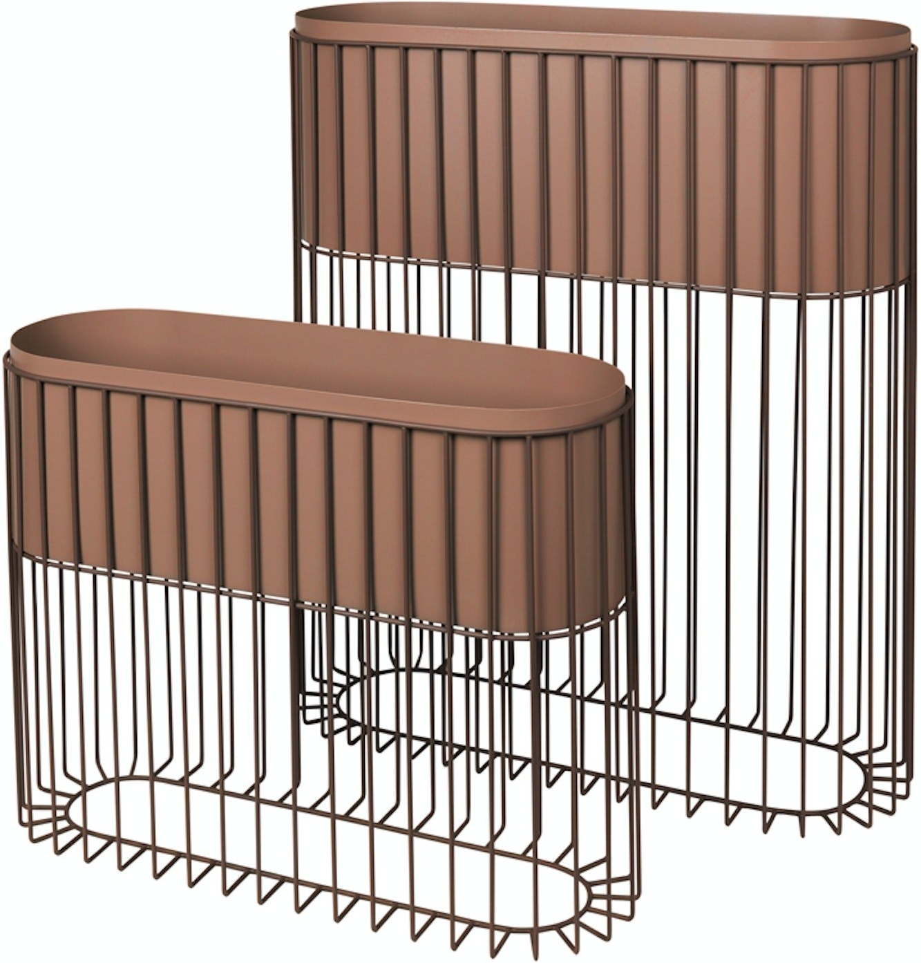 Elegant stander med vase i brun jern fra Broste Copenhagen