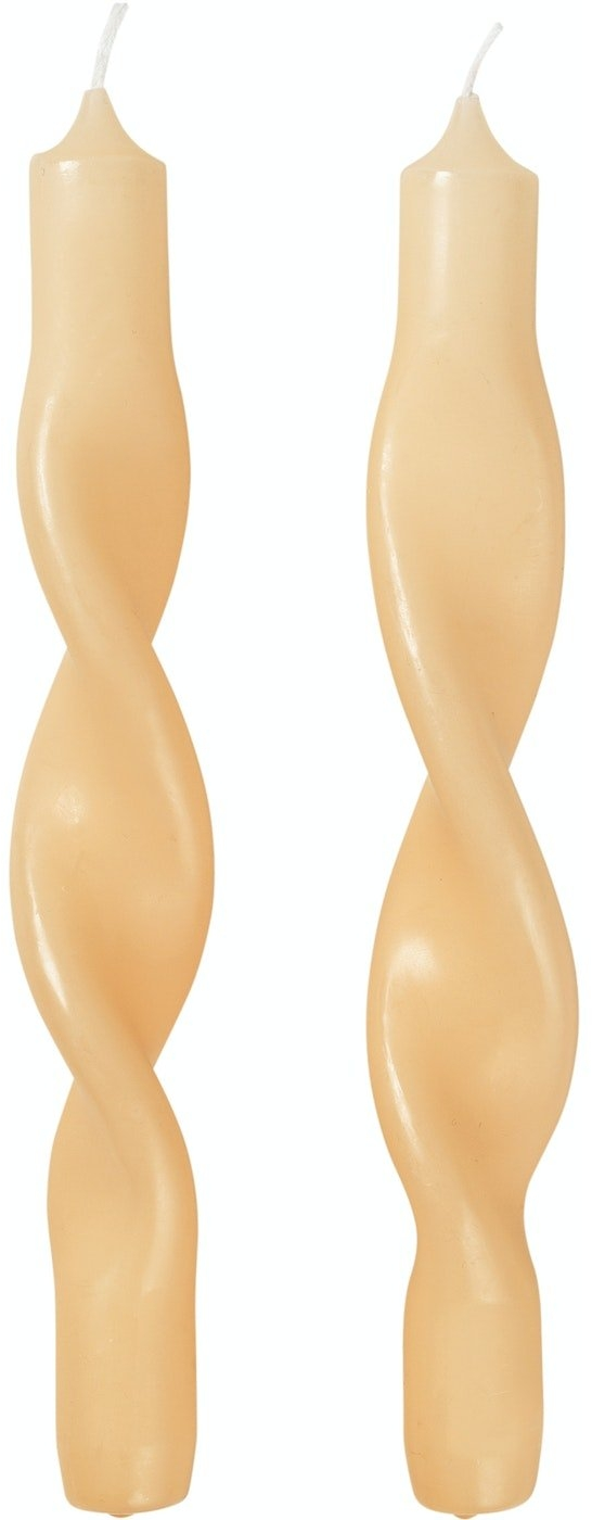 Elegant Gult Stearinlys fra Broste Copenhagen - Twist Design