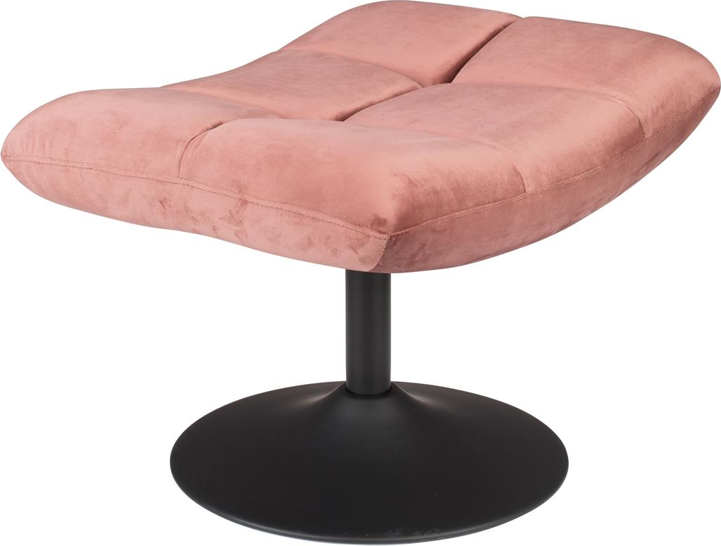 Stofskammel Puf Dutchbone Hocker Støvet Rosa Med Stålfod 67x51x46 Cm