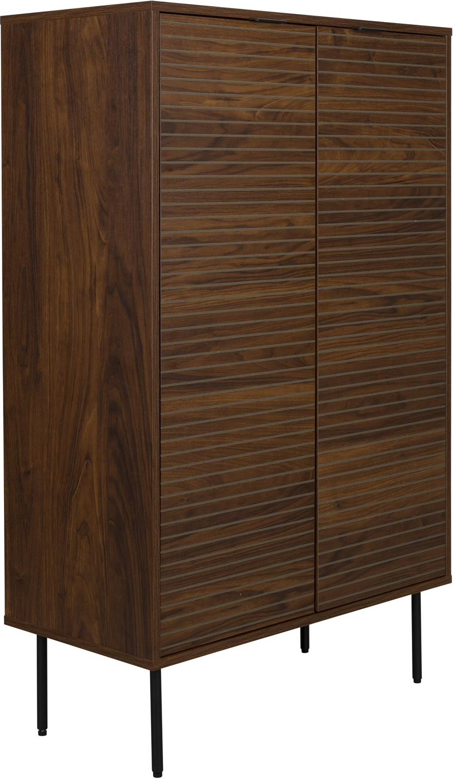 Studio White Stripes Højskab Opbevaringsskab Mørkebrun Mdf Med Jernben H130ã B80ã D40 Cm