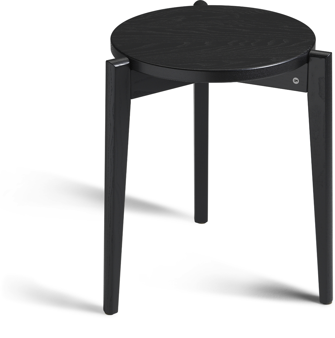 Taburet Skammel Oscarssons Möbel Vinz   Sortbejdset Ask ø37     H45 Cm