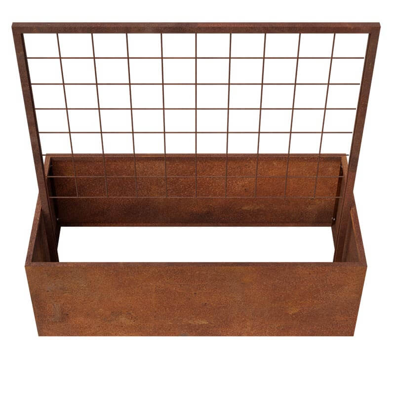Thor Højbed   Cortenstål Med Espalier 120 Cm