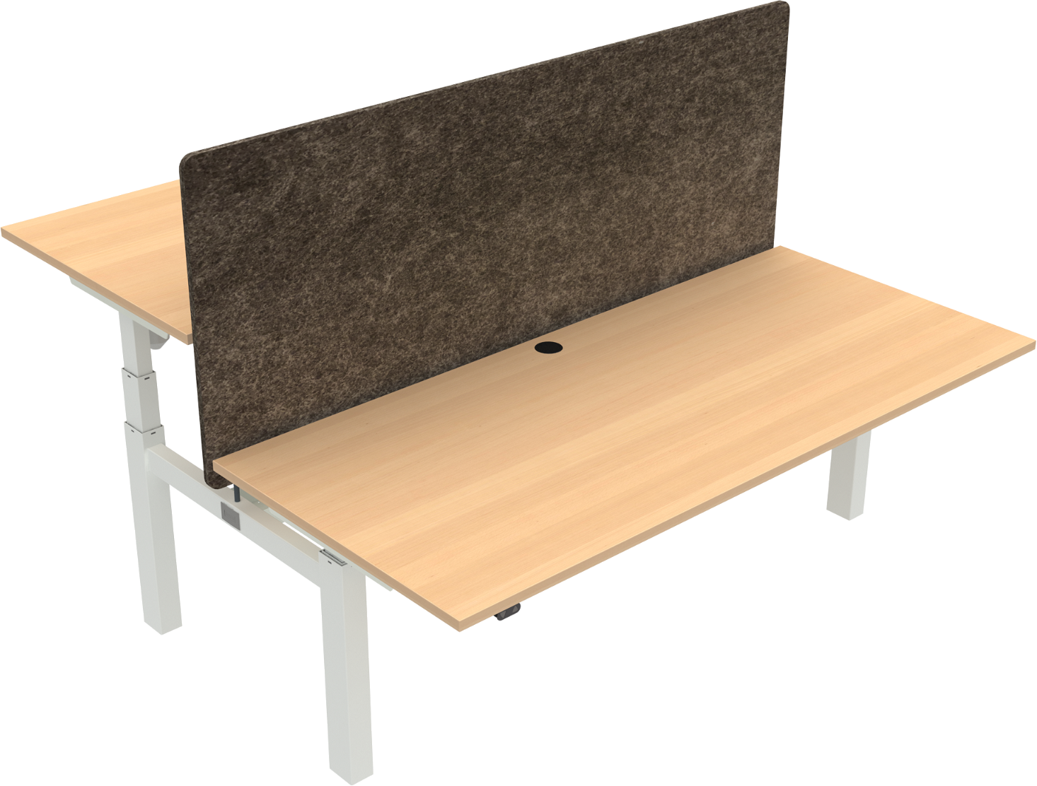 To-bens Firkantet Hæve- Sænkebord Zennord Omnilift 180x80 Cm Natur Hvid