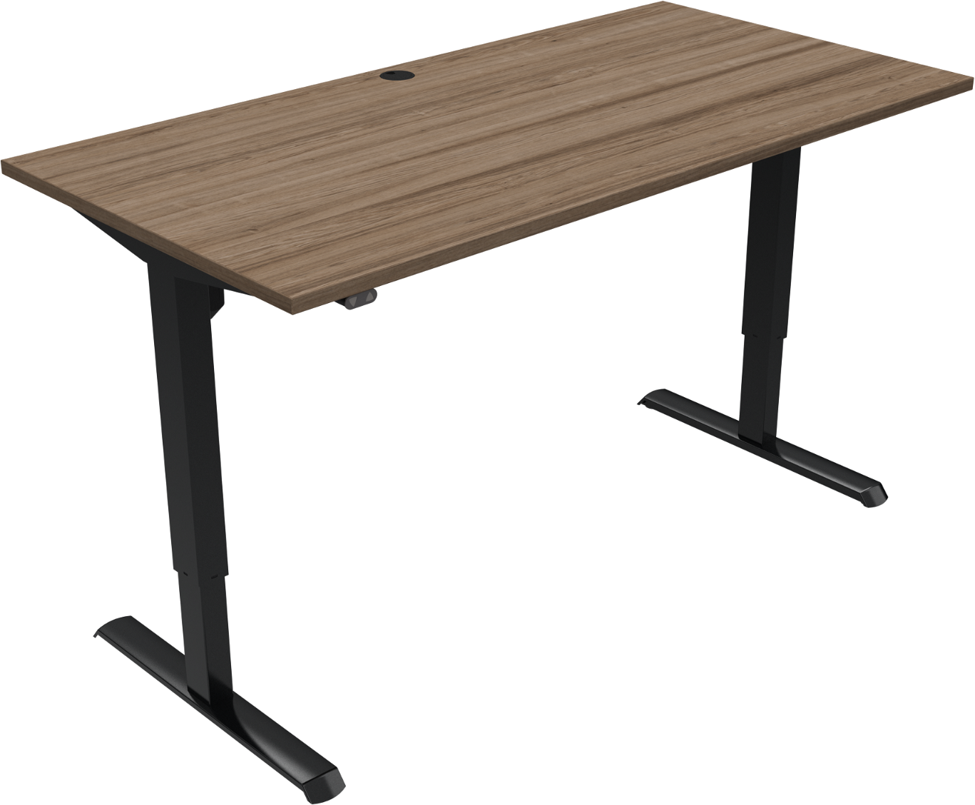 Hæve-/Sænkebord i Mørk Valnød - 160x80 cm til Hjemmekontor