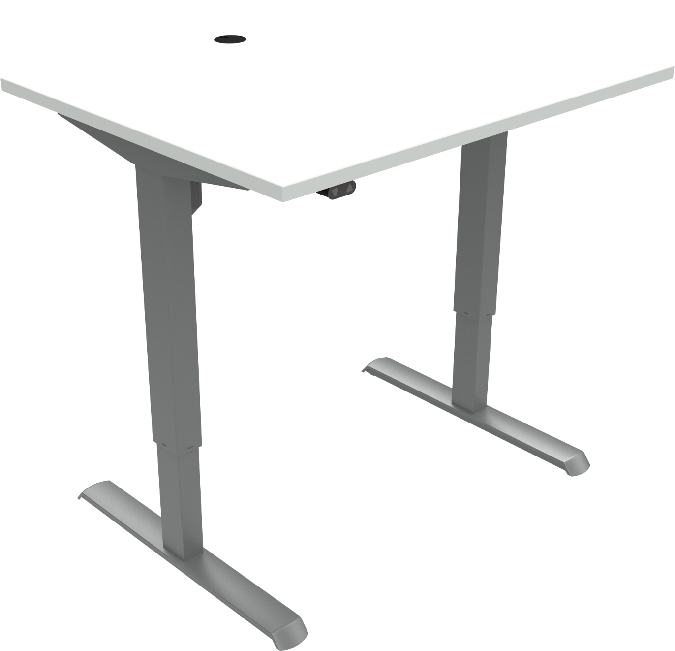 Hæve-/Sænkebord Zennord AdaptDesk 80x100 cm Hvid/Sølv