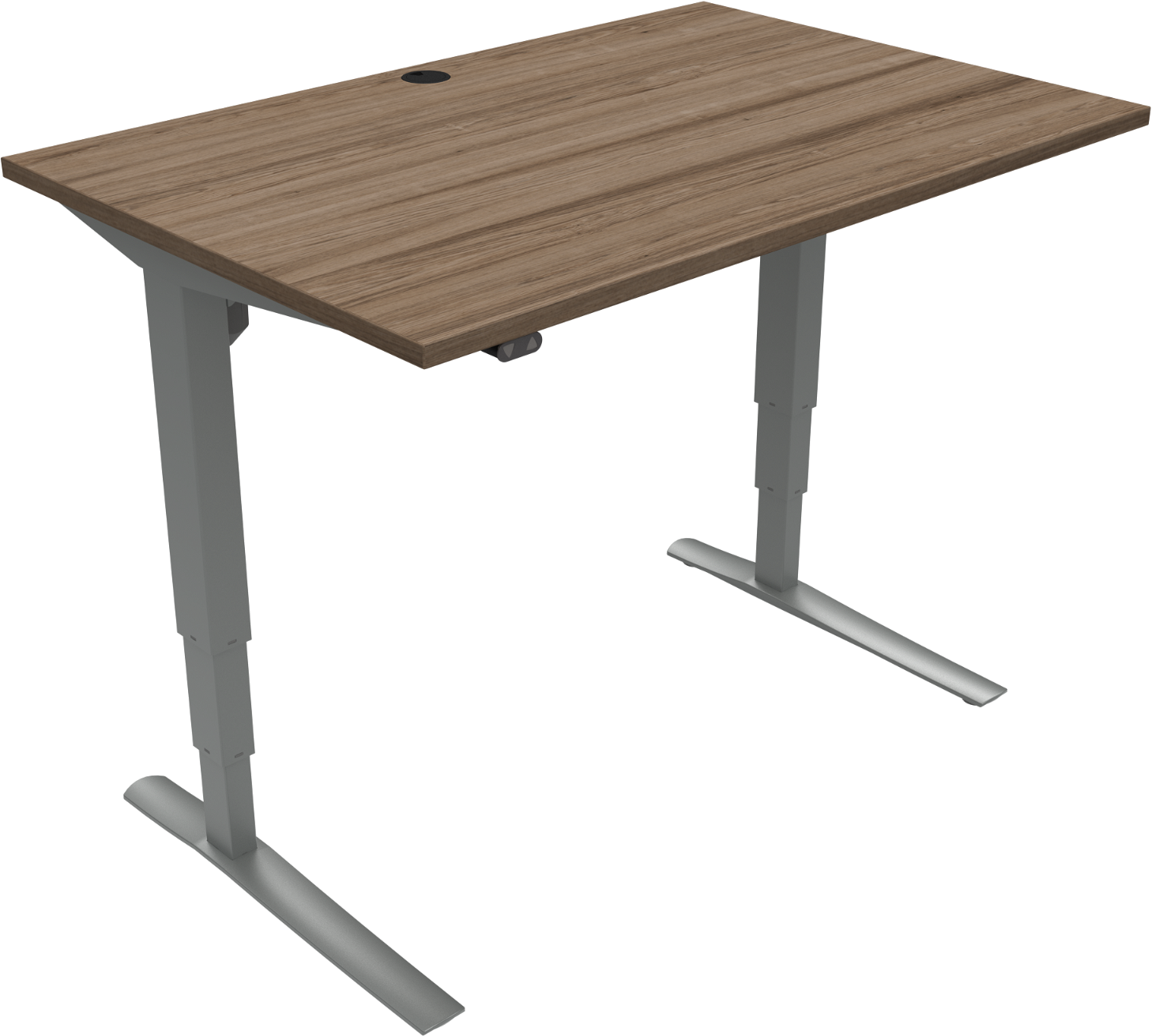 Hæve-/Sænkebord Zennord Rise Rest - Elegant Valnød & Sølv