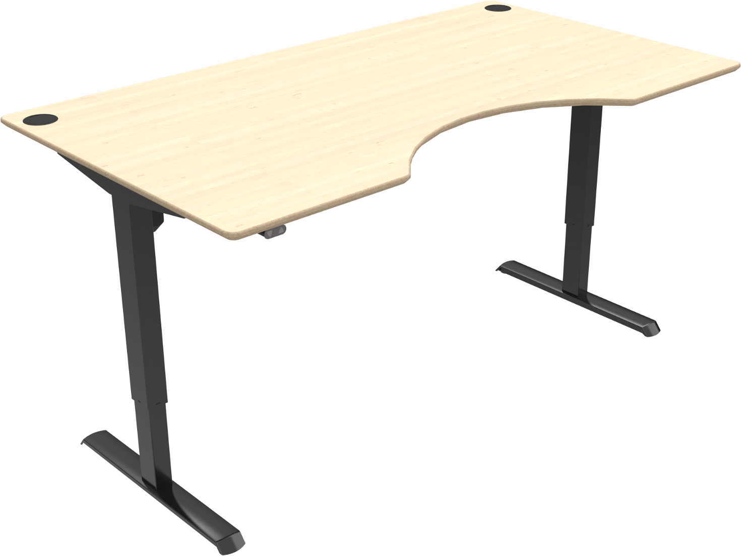 Ergonomisk Hæve-Sænkebord Zennord – Natur/Sort Design