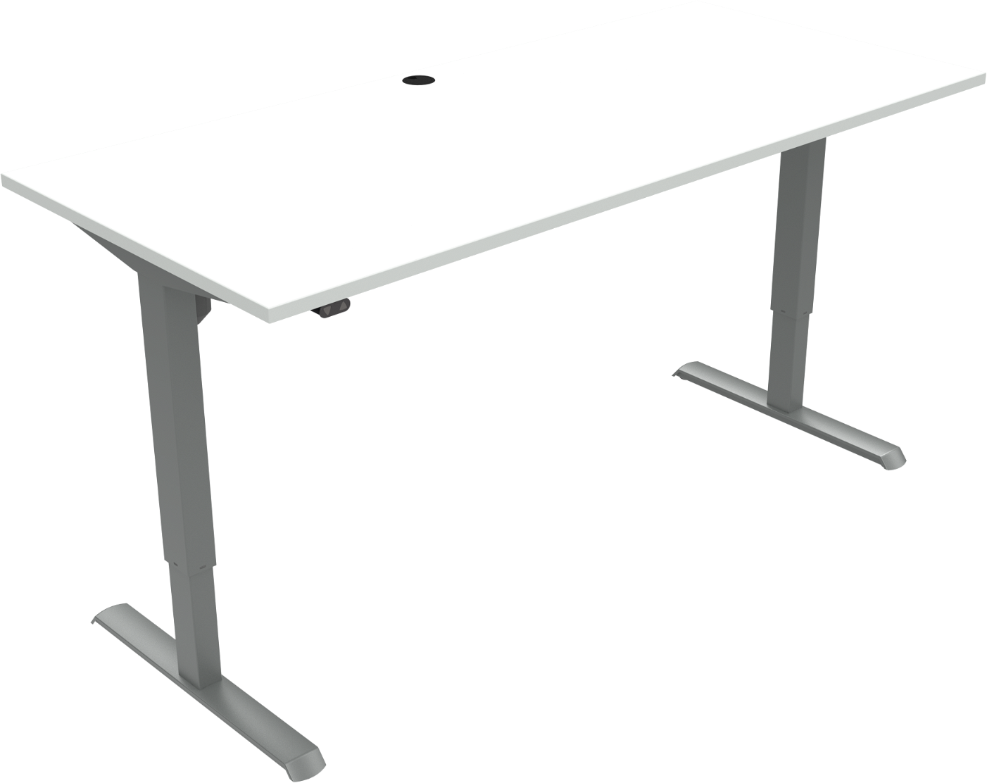 Hæve-/Sænkebord Zennord AdaptDesk – Hvid/Sølv 180x80 cm
