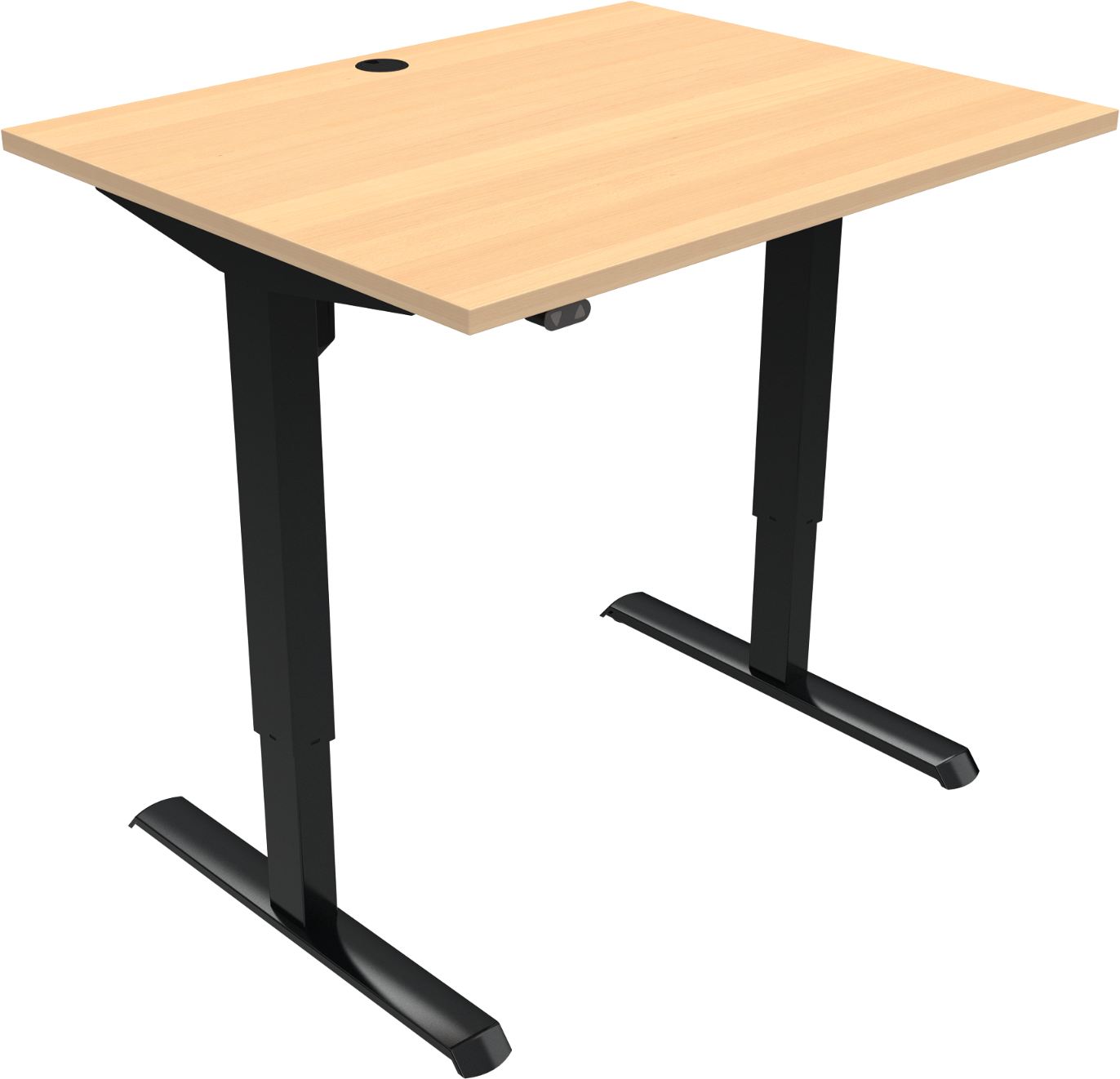 To-bens Hæve- Sænkebord Zennord Adaptdesk H68-118 B80 L100 Cm Naturbøg Med Sorte Ben