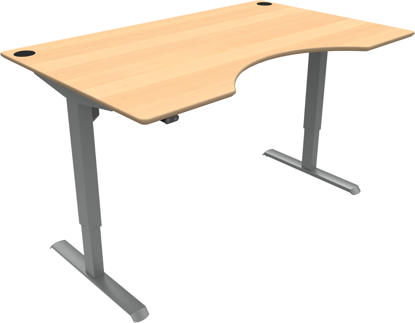 Ergonomisk Hæve-/Sænkebord Zennord i Natur/Sølv - Black Friday!