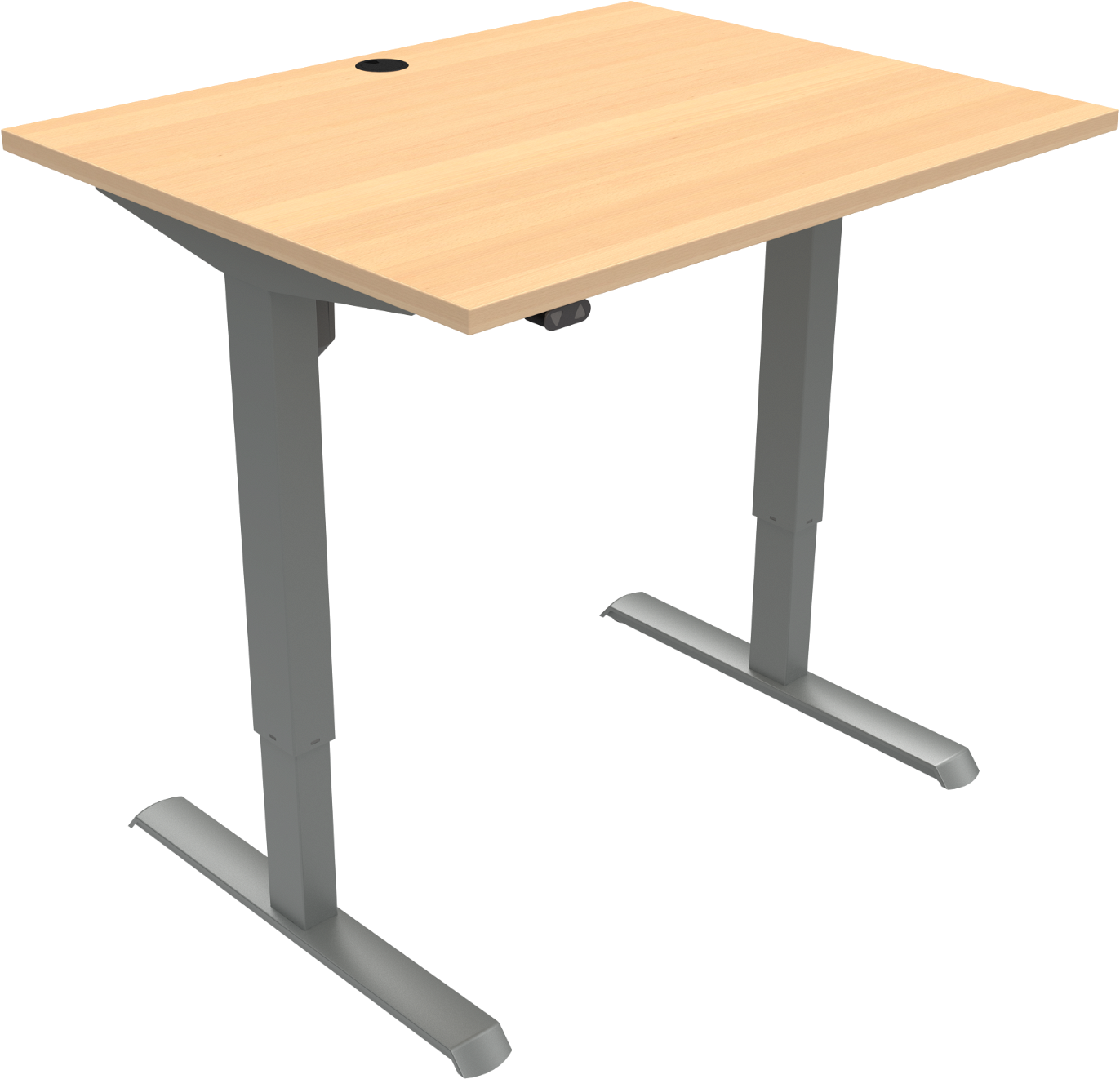 To-bens Hæve-Sænkebord Zennord AdaptDesk i Bøg og Sølv