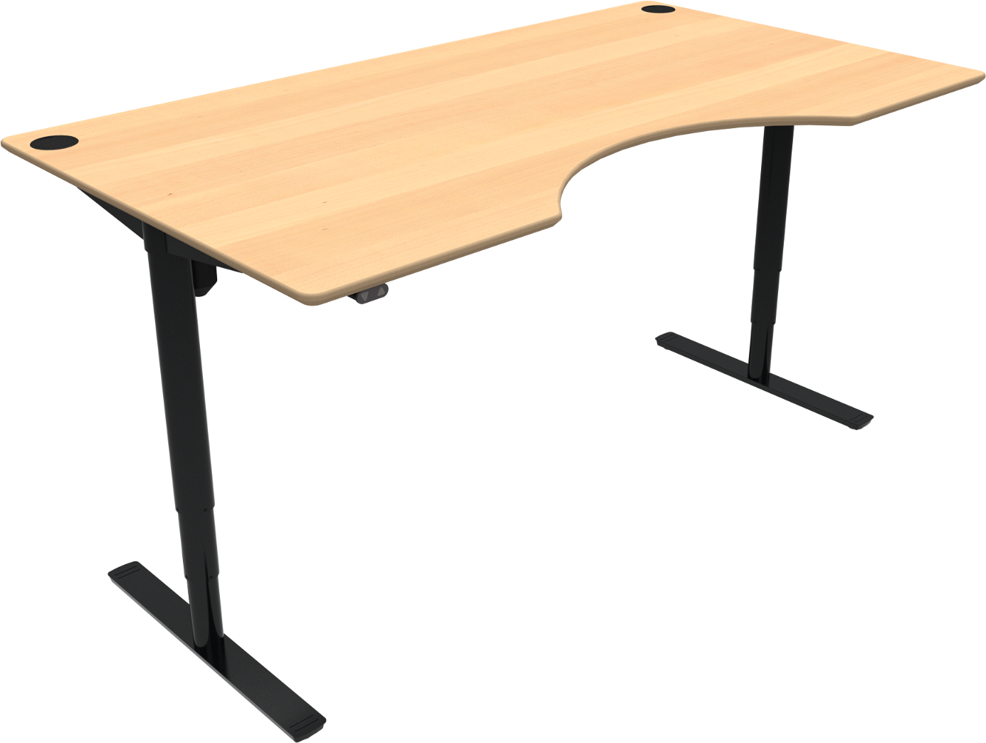 Ergonomisk To-bens Hæve-Sænkebord fra Zennord - Sort