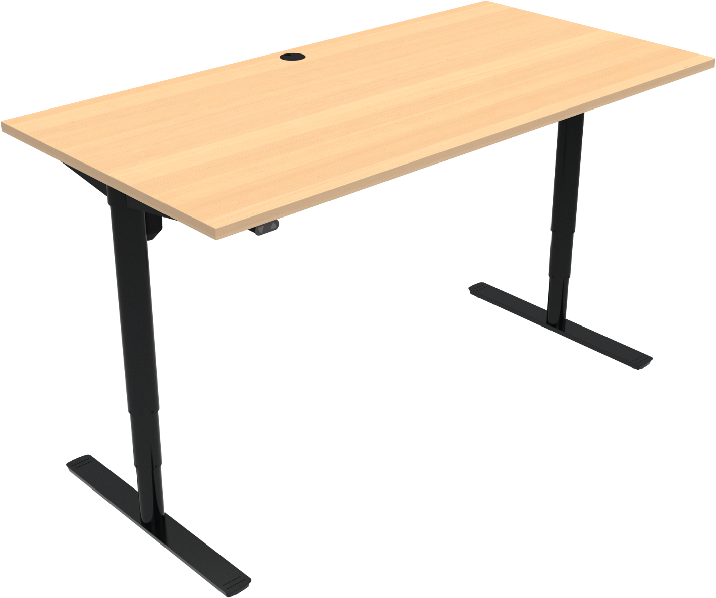 Hæve- og sænkebord Zennord Comfortzone – Bøg Sort 160x80 cm
