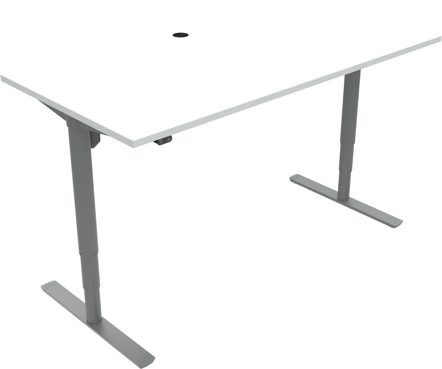 Hæve-/Sænkebord Zennord Comfortzone - Hvid/Sølv Tilbud!