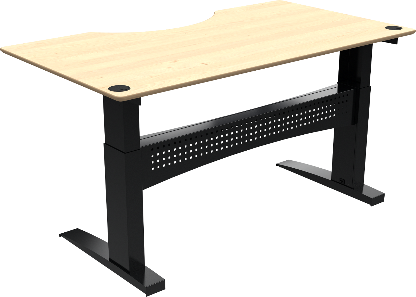 To-bens Hæve- Sænkebord Zennord Flexdesk Med Centerudskæring Ahorn Bosch Motor H65-122 Cm Natur Sort