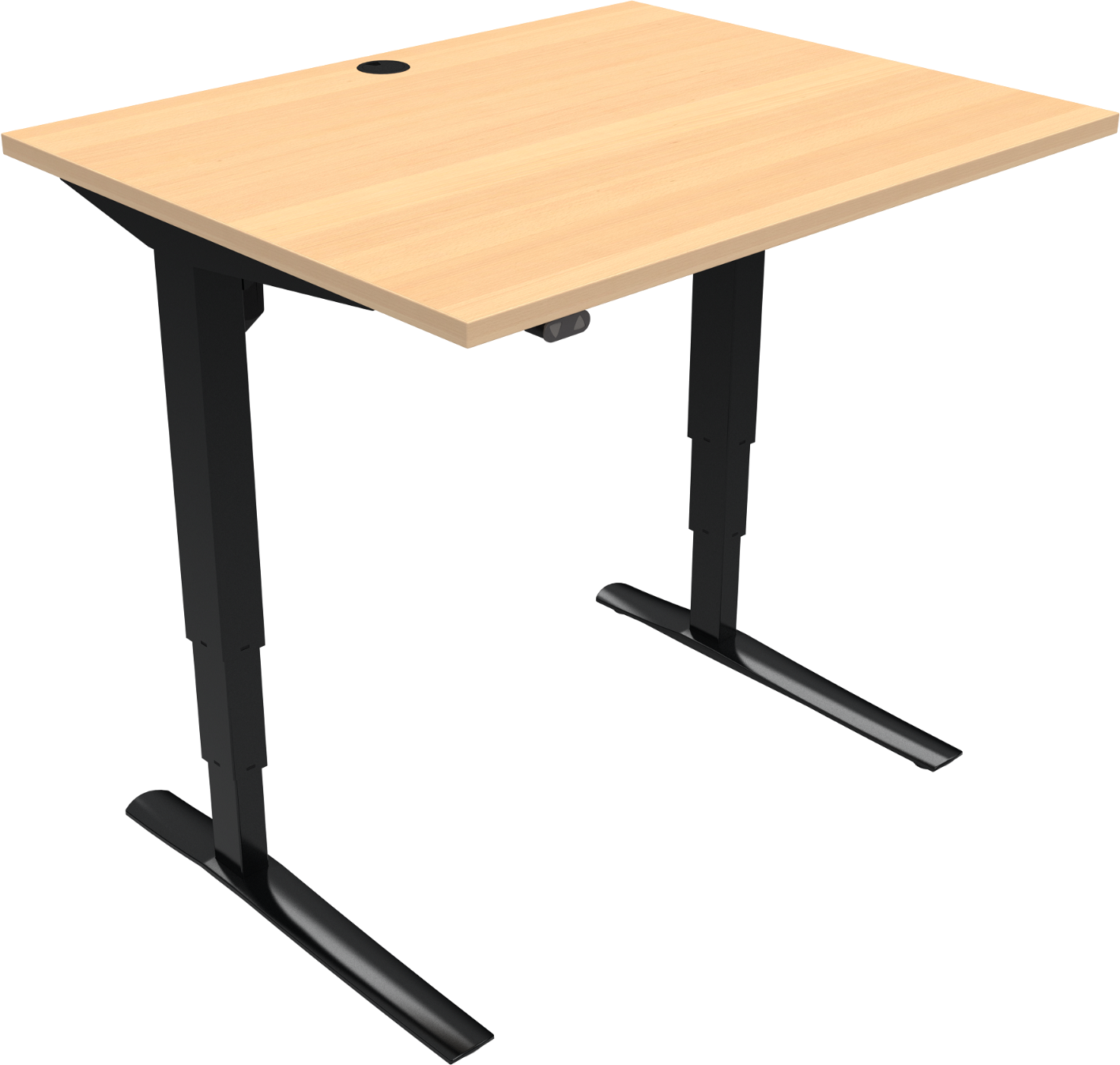 To-bens Hæve-Sænkebord Zennord Rise Rest 80x100 cm Sort Bøg