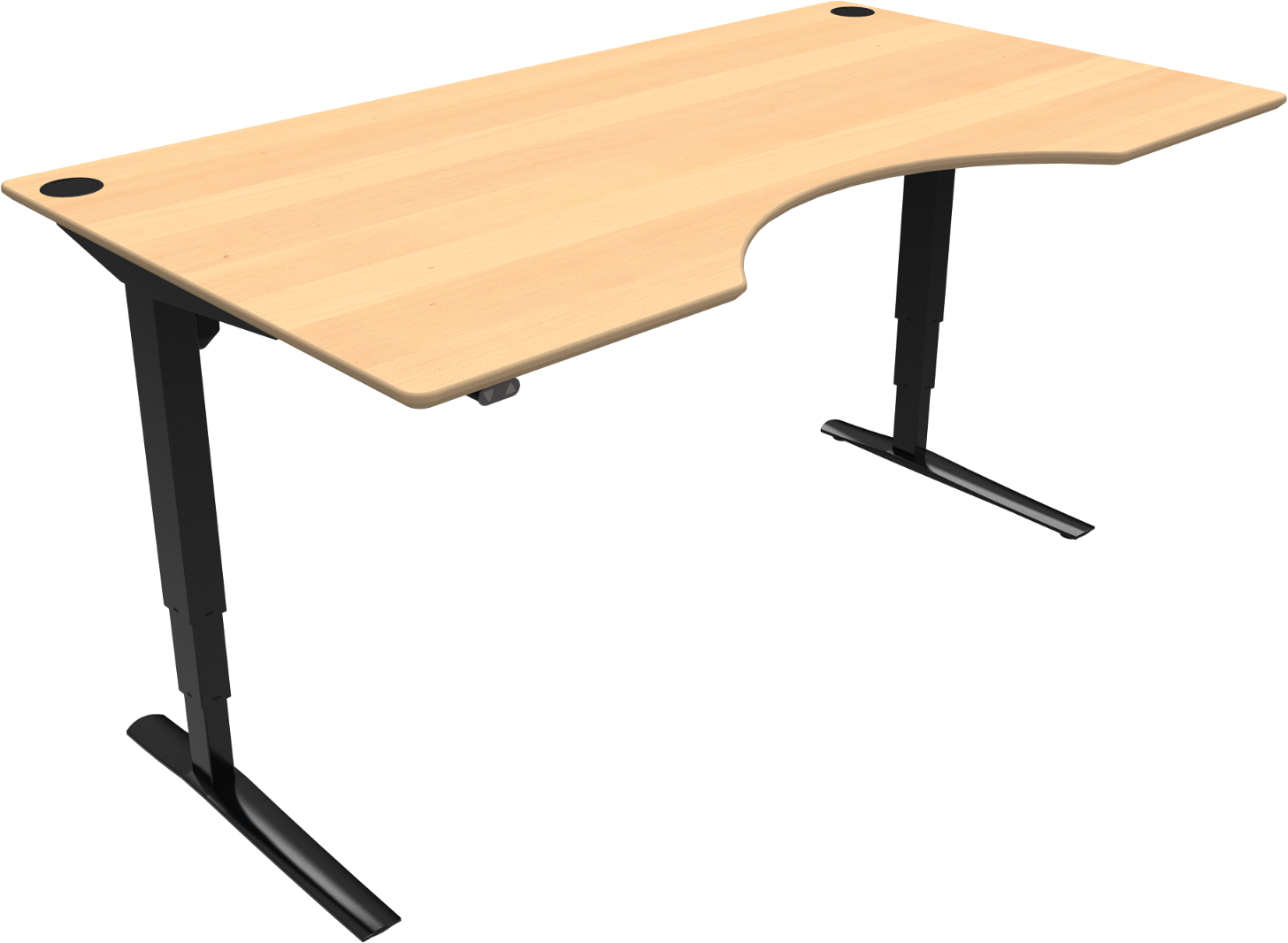 Ergonomisk Hæve-/Sænkebord med Centerudskæring til Kontoret