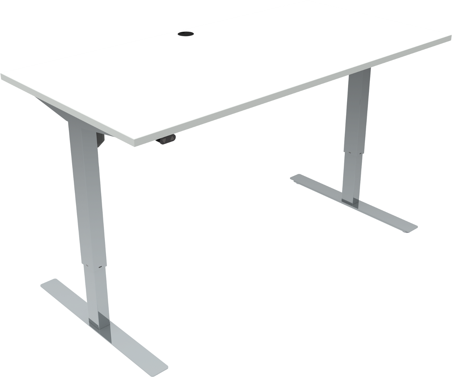 To-bens Hæve- Sænkebord Zennord Updown Hvid Melamin Krom 160x80 Cm H68-118 Cm