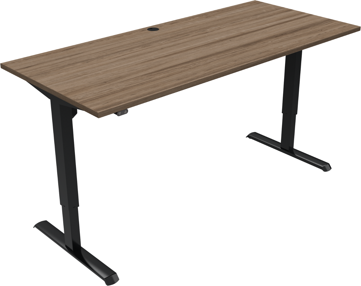 Hæve-sænkebord Zennord - Valnød & Sort Stel 180x80 cm