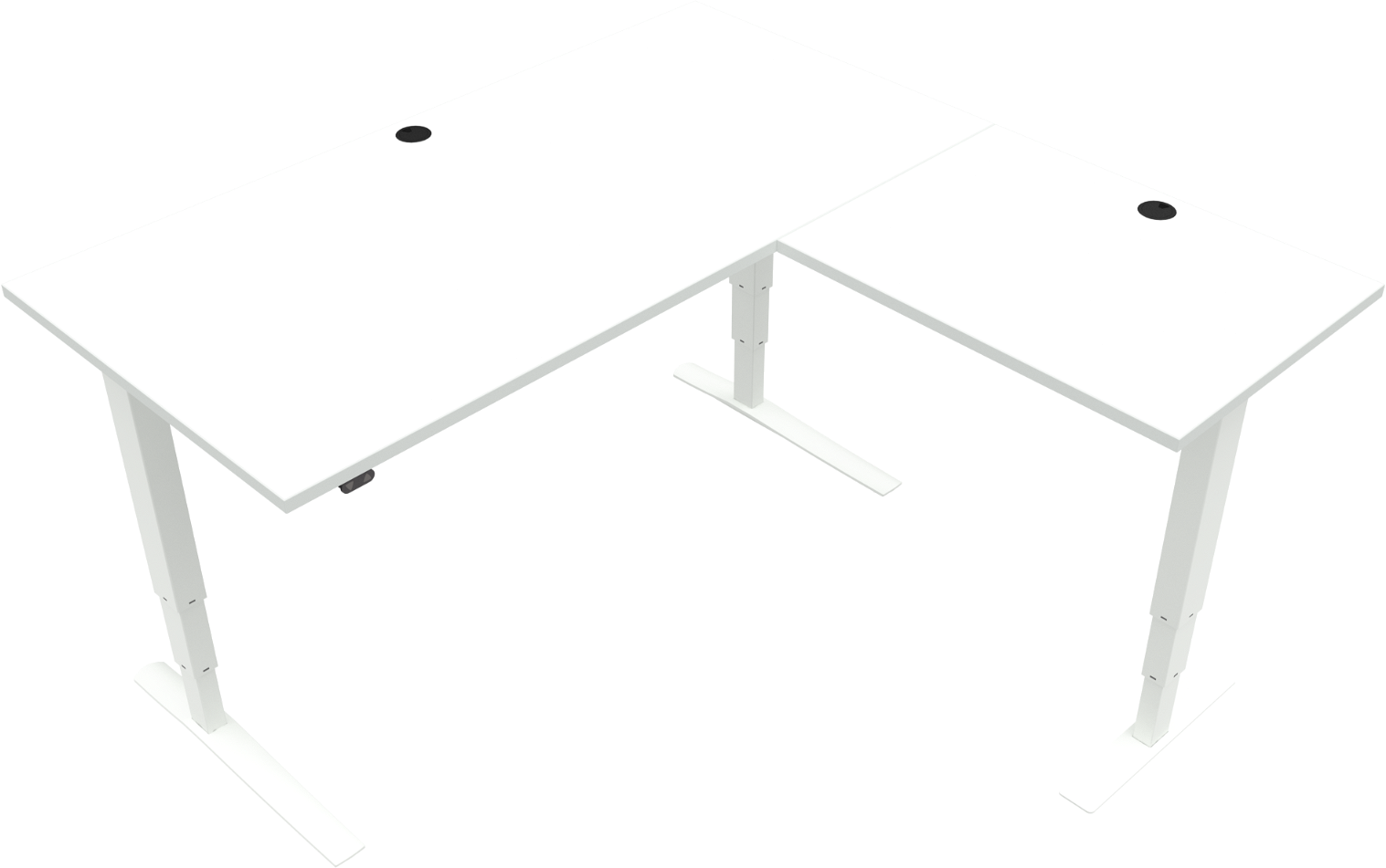 Trebenet Hæve-/Sænkebord Zennord Rise Rest - Hvid 160x160 cm