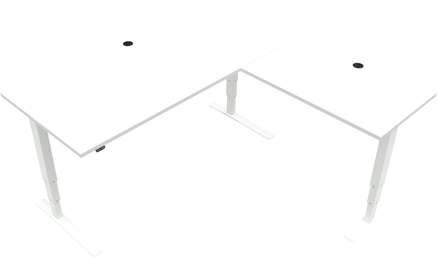 Tre-bens Hæve-/Sænkebord Zennord Rise Rest 180x180 cm Hvid