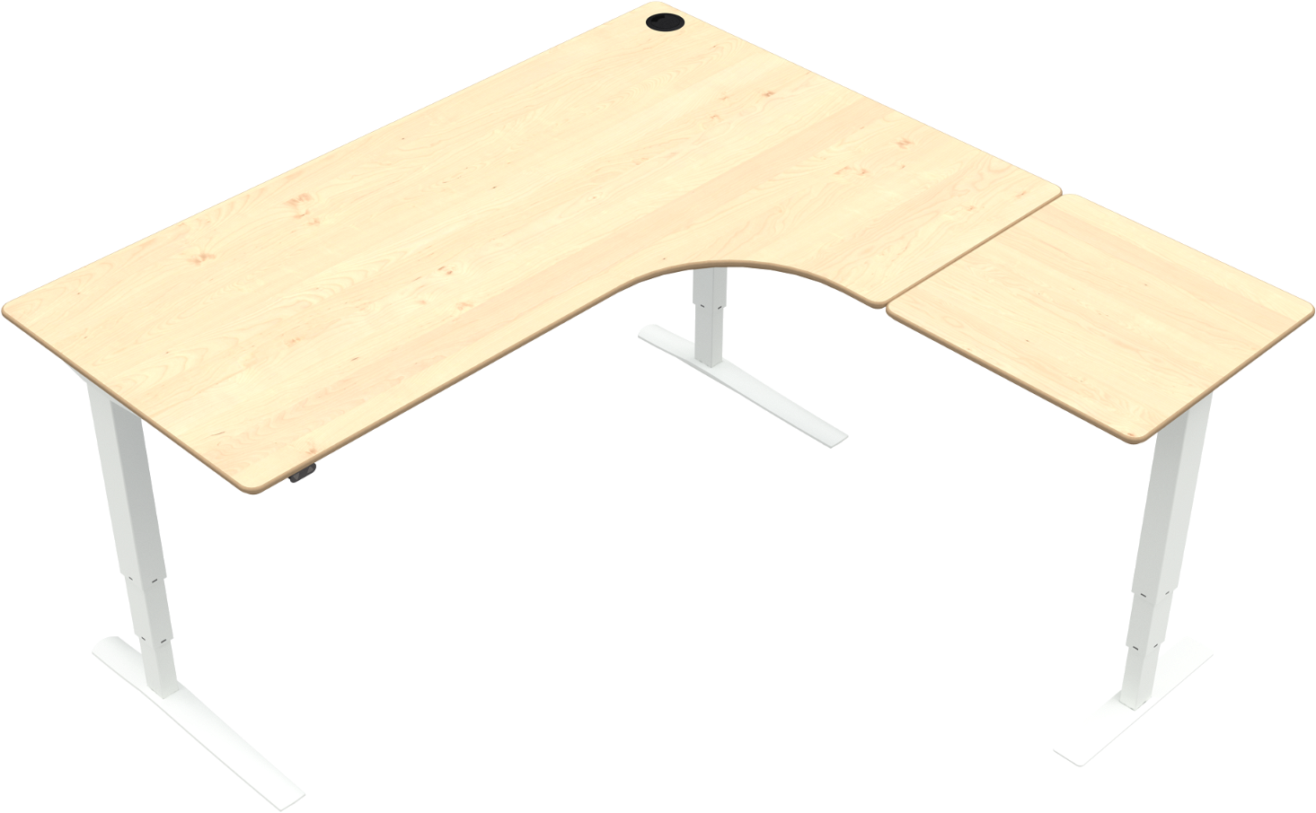 Hæve-sænkebord L-form Zennord Rise Rest - 180x180 cm