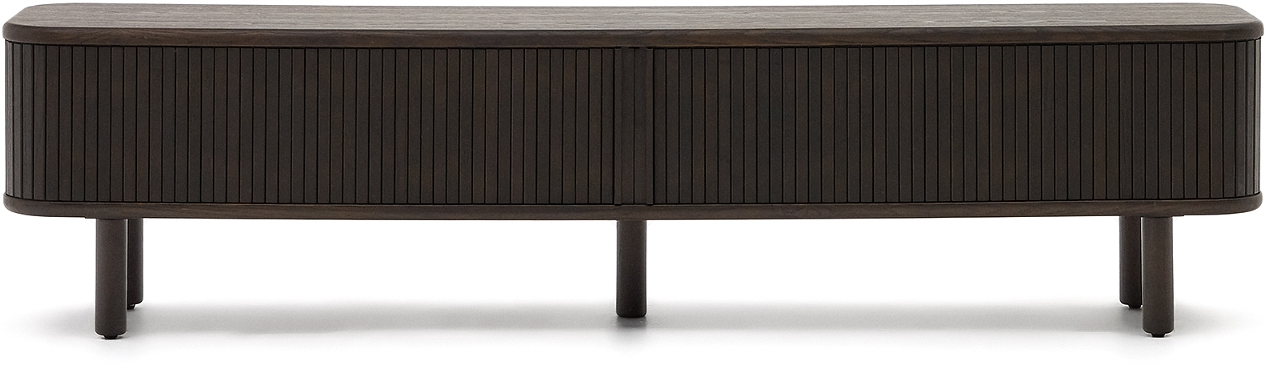 Tv-bord Kave Home Mailen Sort Mdf Asketræ H50 B200 D40 Cm Rustik Kolonial Stil