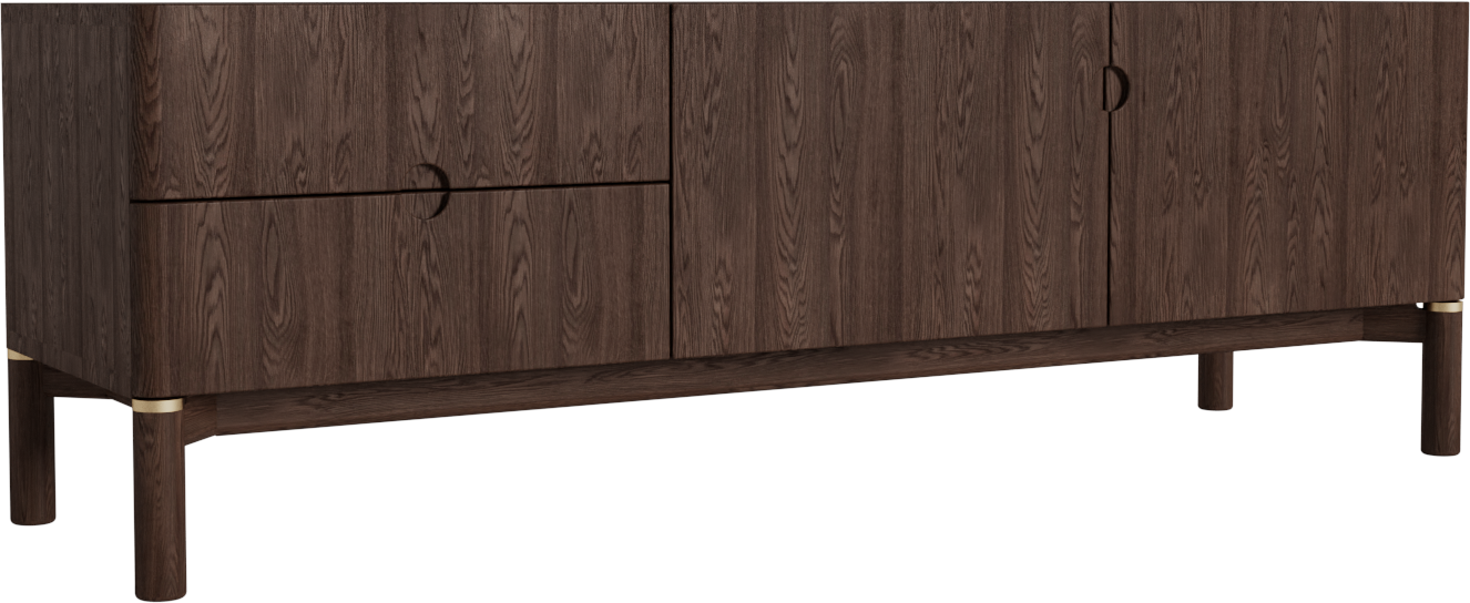 Tv-bord Nordique Design Arun Espresso   Træ Med Opbevaring B160ã D46ã H55 Cm