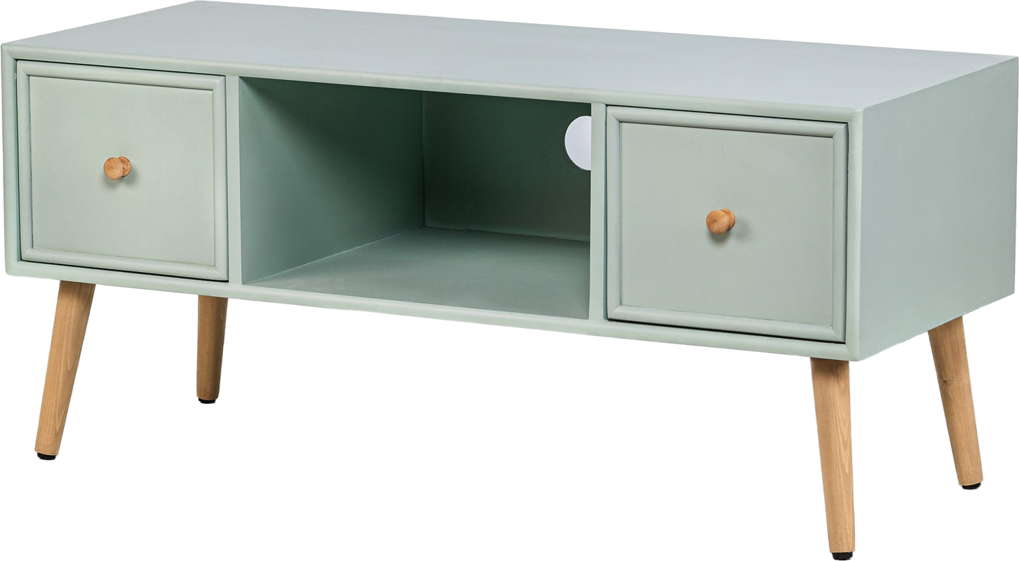 Tv-bord Nordlys Furniture Akita Fsc-bøgetræ Afdæmpet Grøn 100x40x46 Cm