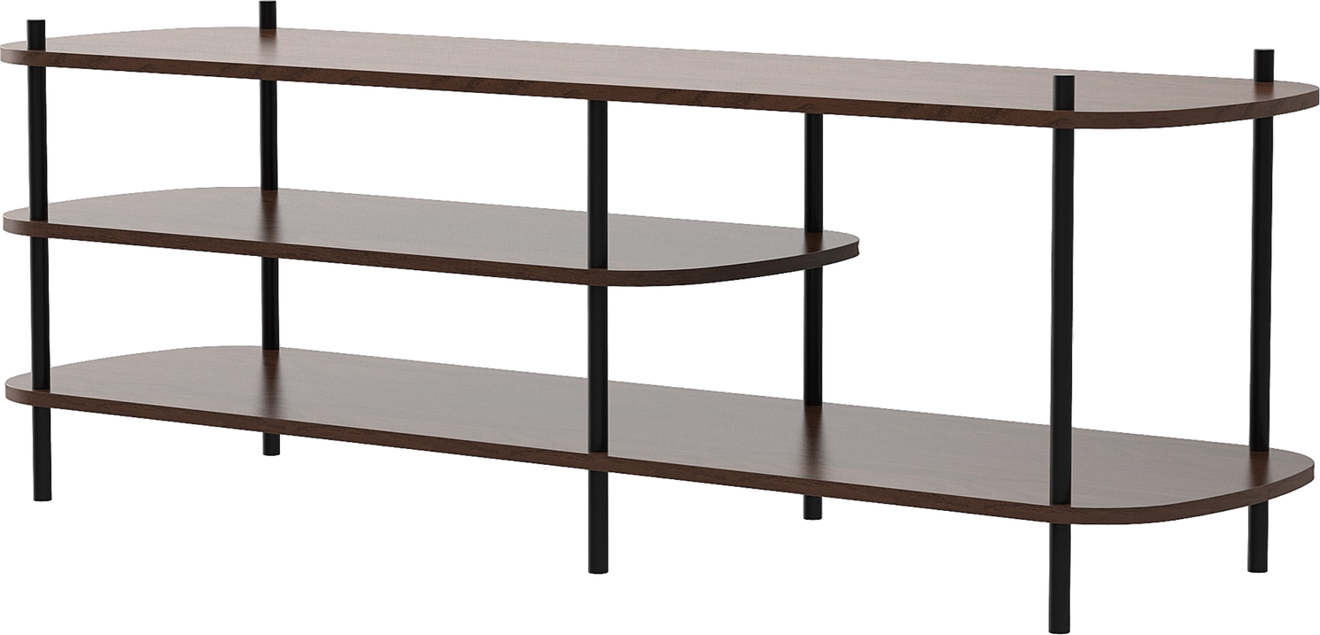Tv-bord Nordlys Furniture Coleman 140 Cm Natur Metalstel   Hylder åbent Design