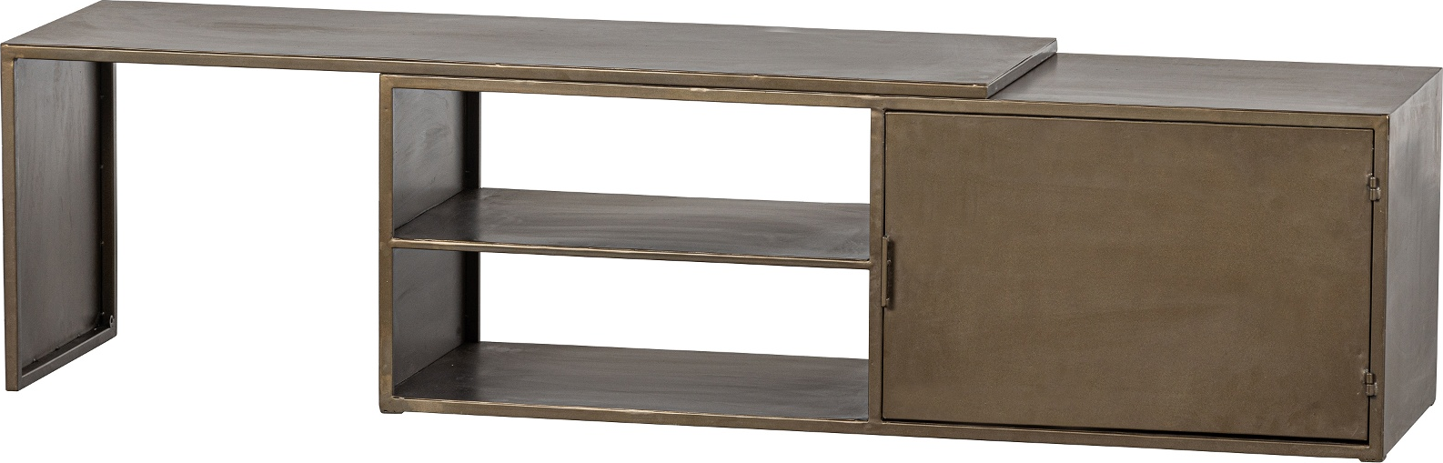 Elegant TV-bord i jern med antik messingfinish 160 cm