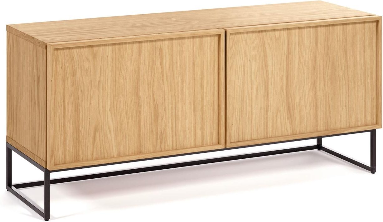Tv-bord Tv-skænk Kave Home Taiana 112x42x51 Cm Eg Stål Moderne Nordisk Opbevaring