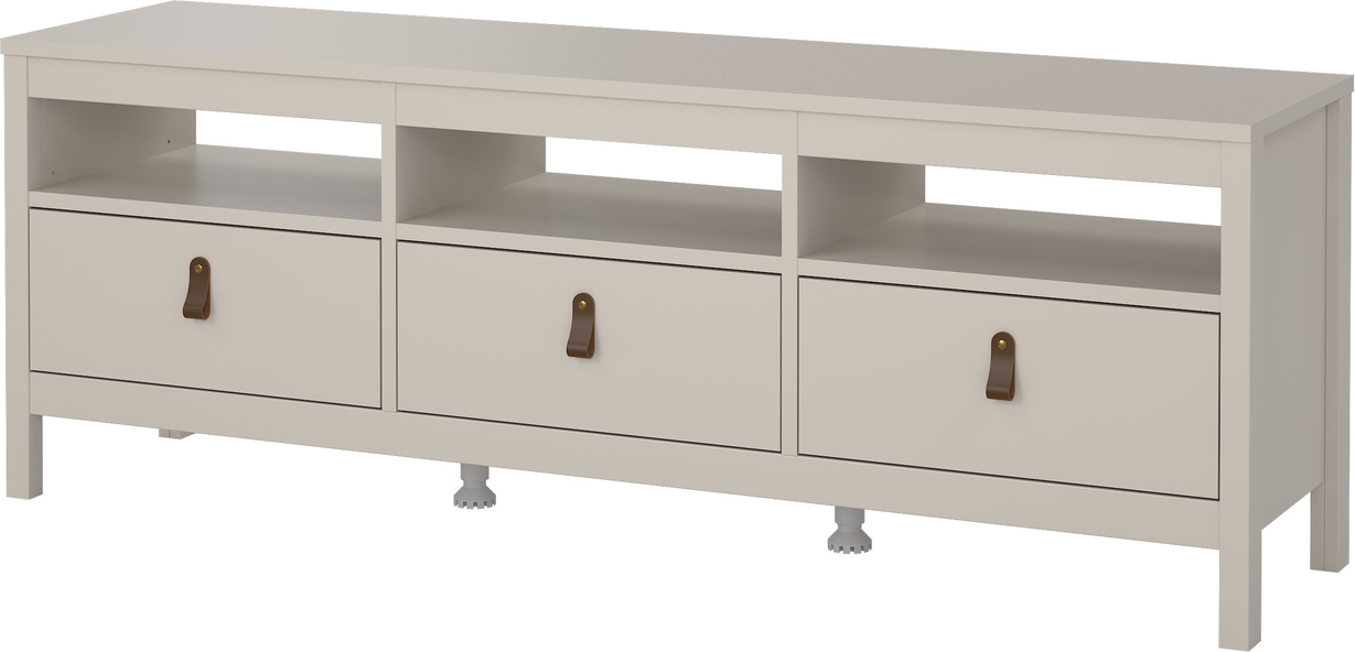 Tv-bord Vesterholm Lunor Kashmir 151ã 38 Cm Vægmonteret Med Ben   åbne Hylder   Skuffer Lædergreb Fsc