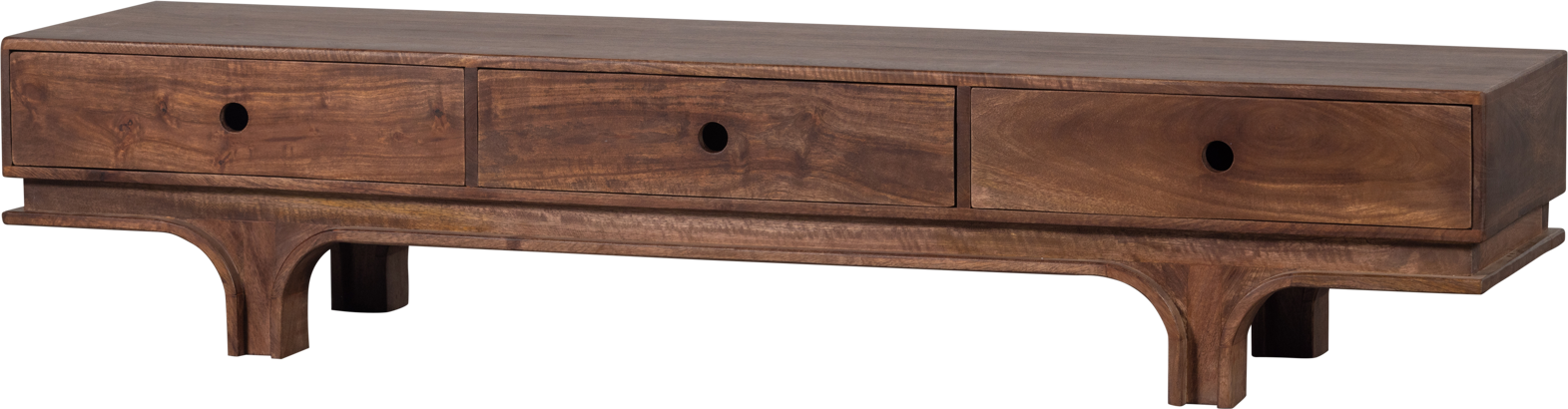Tv-bord Woood Collection Staes Mangotræ Valnød 180x45x37 Cm Med   Skuffer