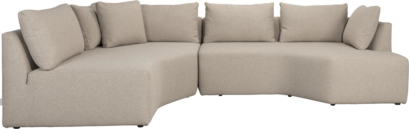 U-sofa Zuiver Prosper Venstre Stenlysgrå Polyester 355 cm