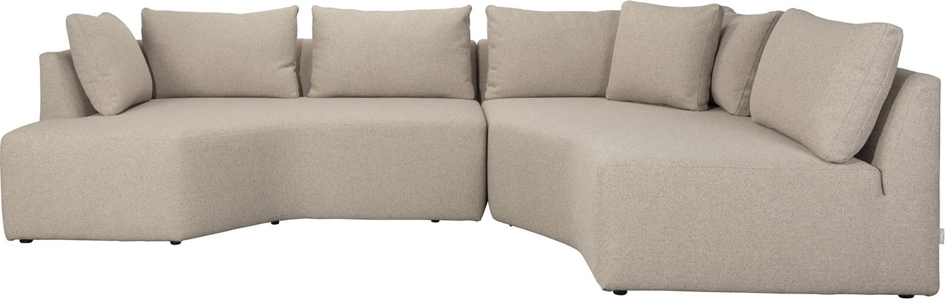 Venstrevendt U-sofa Zuiver Prosper i Stenlysgrå Polyester