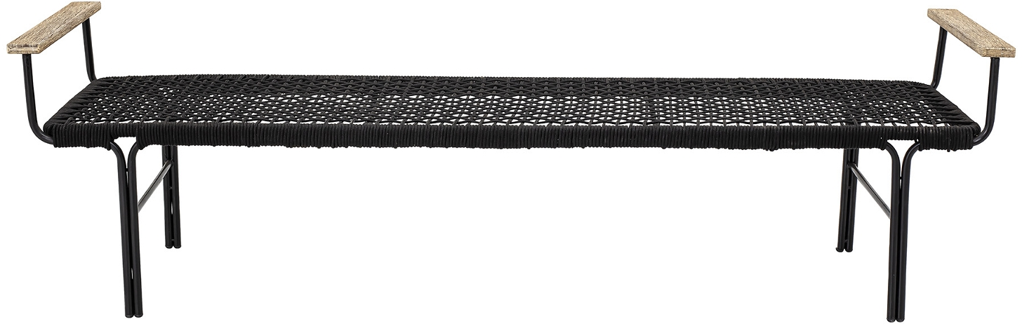 Elegant Udendørs Bænk i Sort Metal fra Bloomingville