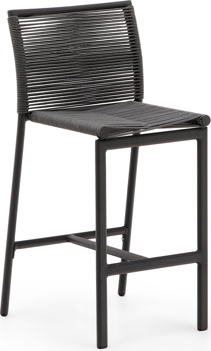 Udendørs Barstol Kave Home Culip Grafit Pulverlakeret Aluminium H94 Cm Stabelbar